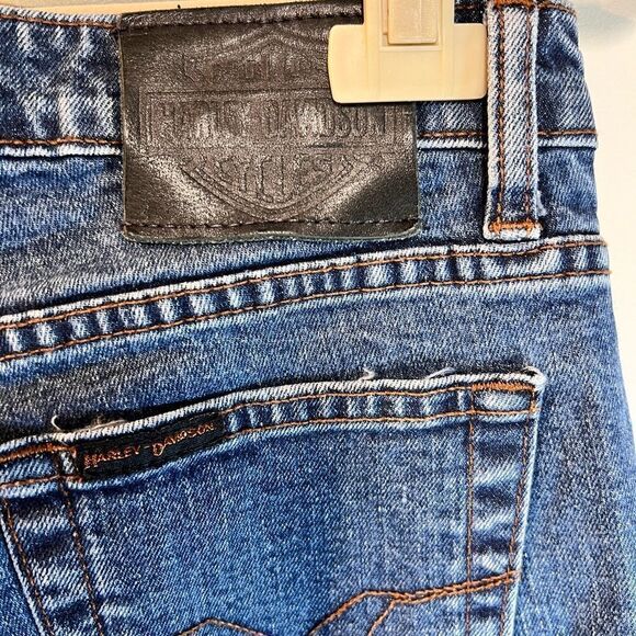 Harley Davidson Midrise Bootcut Jeans Women Sz 10 P 33/29 - Picture 6 of 9